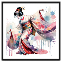 Geisha Dancer With Flowing Kimono