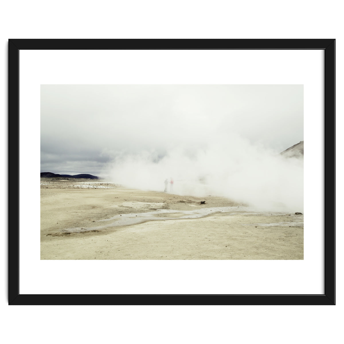 Tourists hidden in the hot spring steam -  Iceland