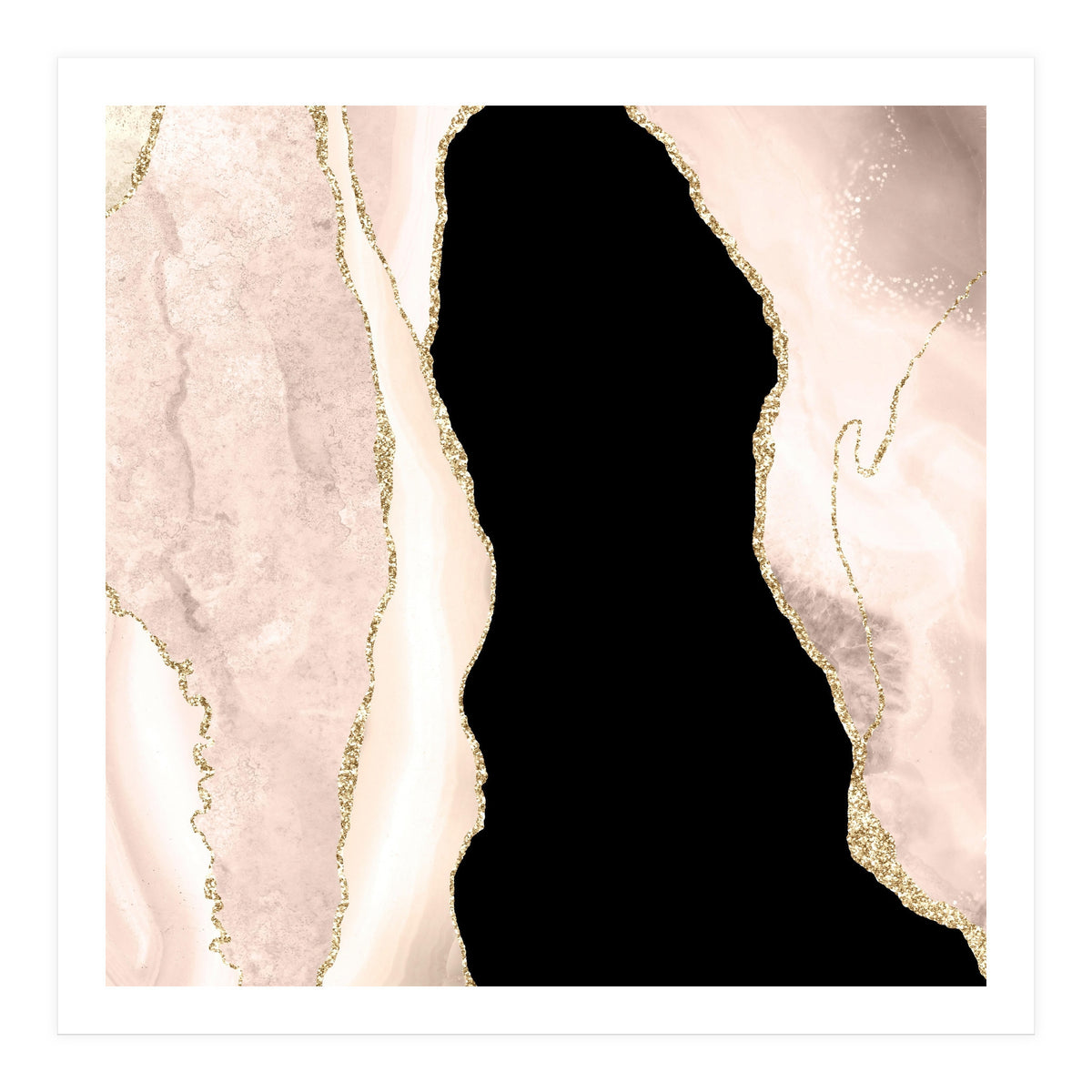 Ivory & Gold Agate Texture 02 (Print Only)