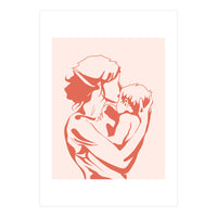 Motherhood, Human Emotion Line Art, Mother Parents Child Baby, Love Care Expression Bohemian Concept (Print Only)