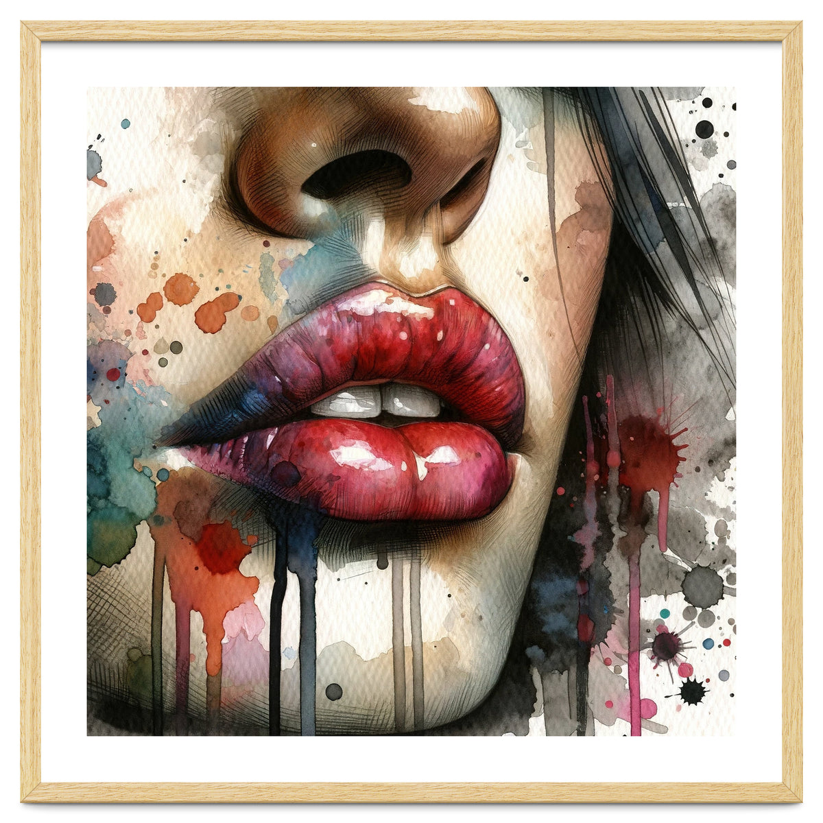 Watercolor Women Lips #1