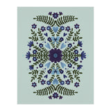 Flowers And Bows Blue And Green (Print Only) thumbnail