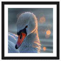 Close Up Of A Swan With Water Droplets