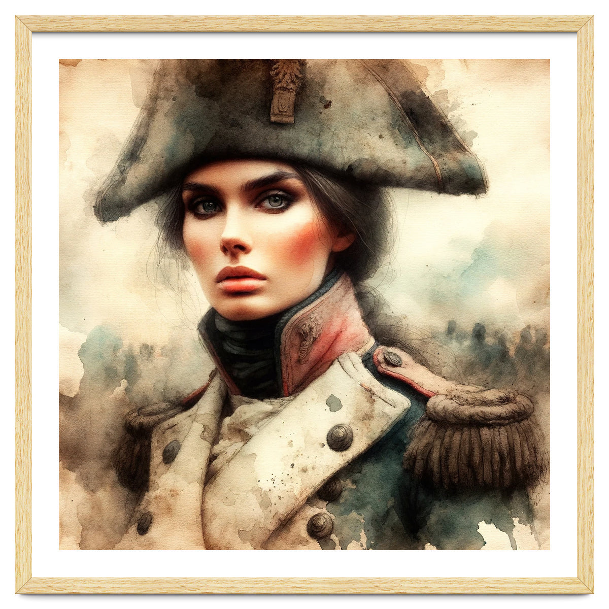 Napoleonic Officer Woman Portrait