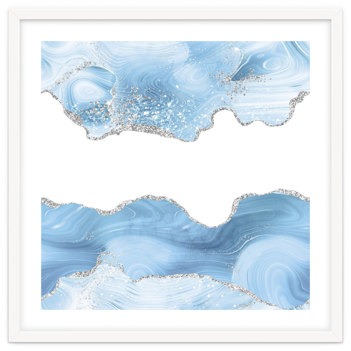 Blue & Silver Agate Glitter Texture 07