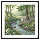 Vibrant Forest Stream Watercolor Painting thumbnail