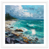 Coastal Turquoise Shoreline with Crashing Ocean Waves thumbnail