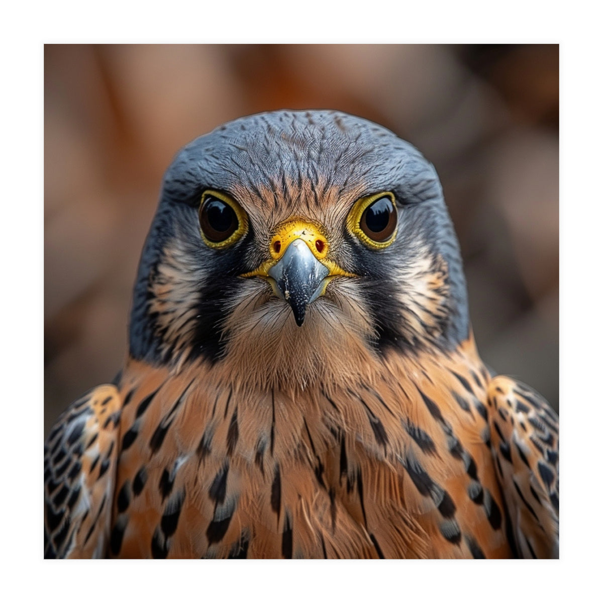 Close Up Kestrel Falcon Bird Portrait Majestic (Print Only)