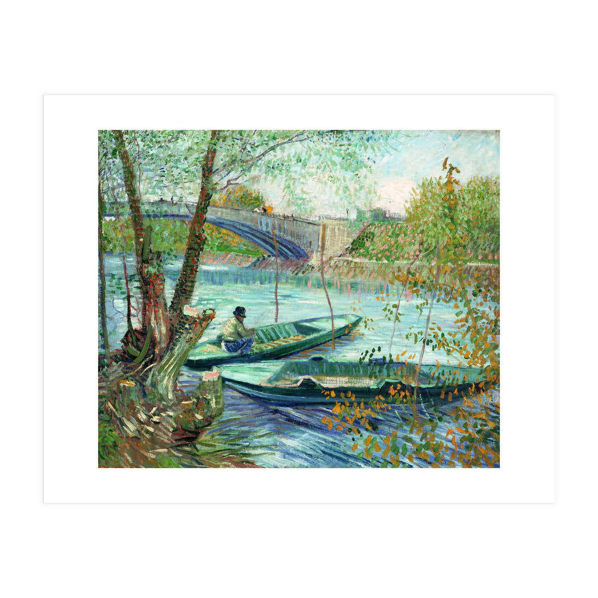 Vincent Van Gogh / 'Fishing in Spring, the Pont de Clichy ', 1887, Oil on canvas, 49 x 58 cm. (Print Only)