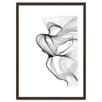 Abstract Black And White Swirls And Lines Flowing Art