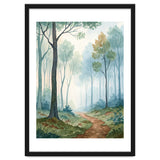 Ethereal Misty Forest Watercolor Art Print thumbnail
