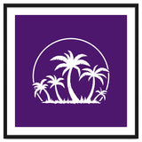 Palm Trees And Sunset in White thumbnail