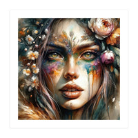 Floral Forest Druid Woman Portrait (Print Only)