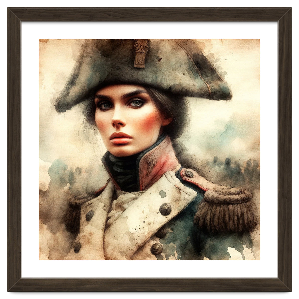 Napoleonic Officer Woman Portrait