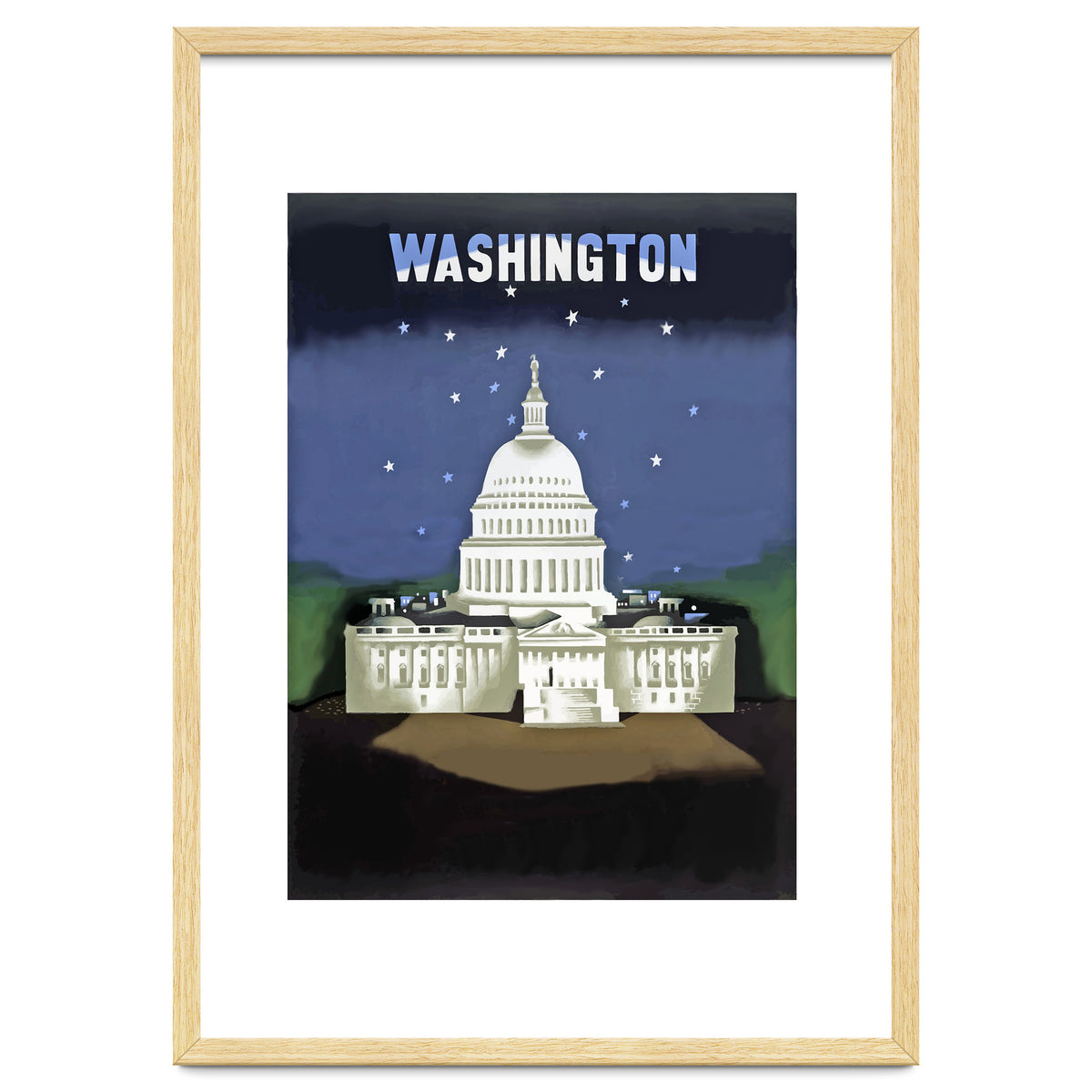 Washington, White House at Night