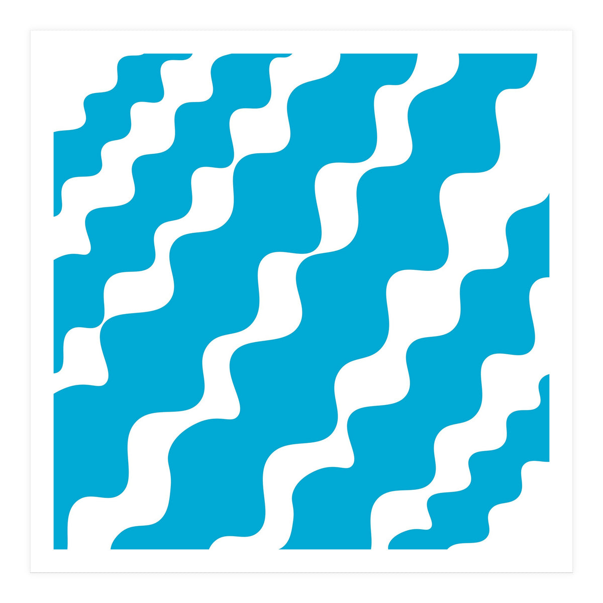 Slanting Blue Wavy Pattern (Print Only)