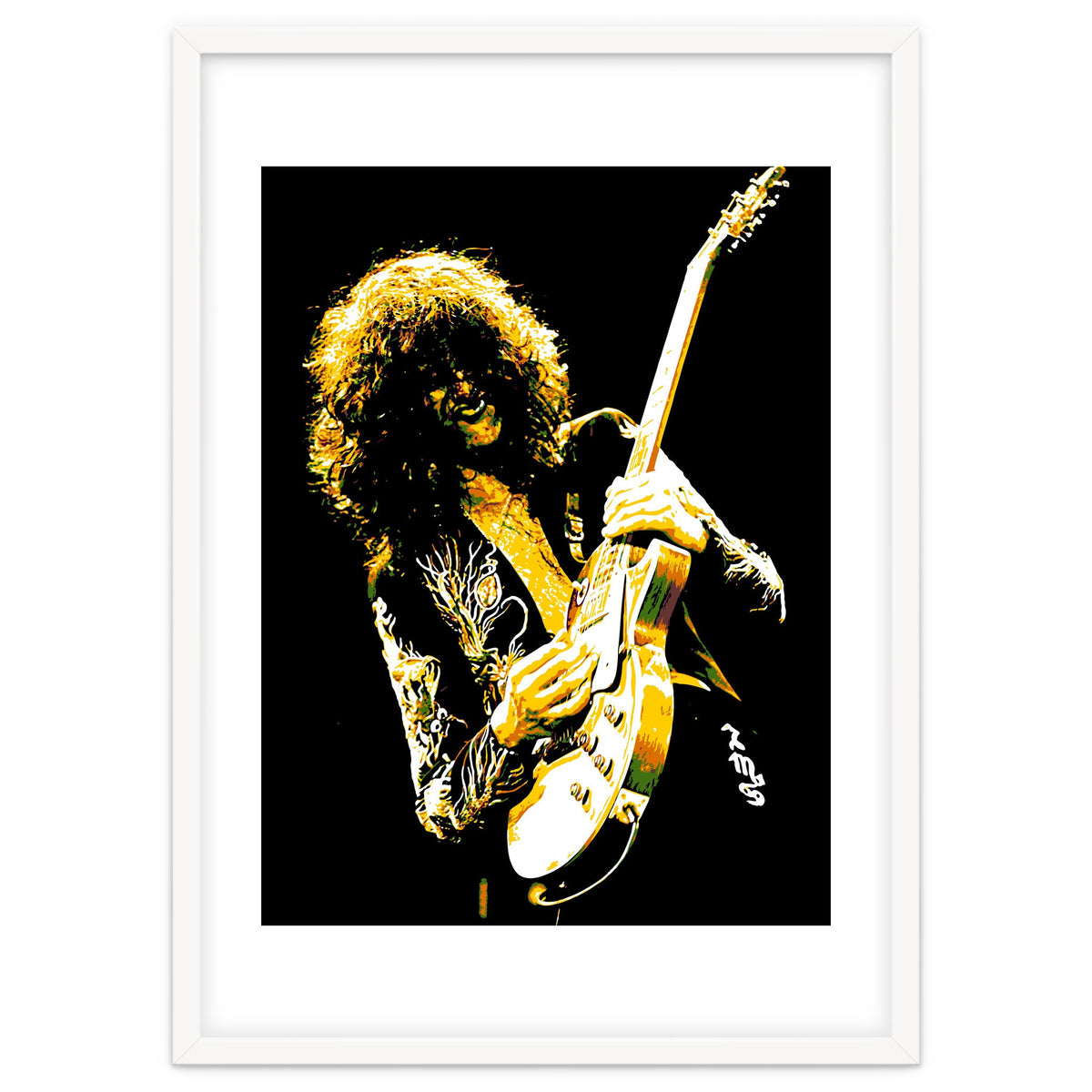 Jimmy Page American Rock Band Guitarist Legend in Pop Art