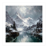 Majestic Snow-Capped Alpine Peaks Reflecting (Print Only) thumbnail