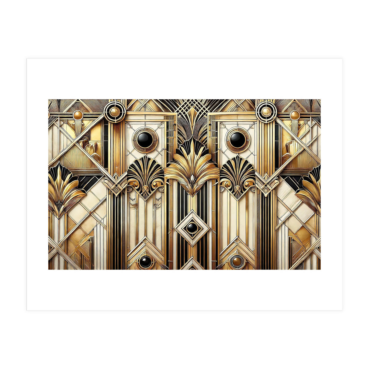 Art Deco Gold Geometric Pattern (Print Only)