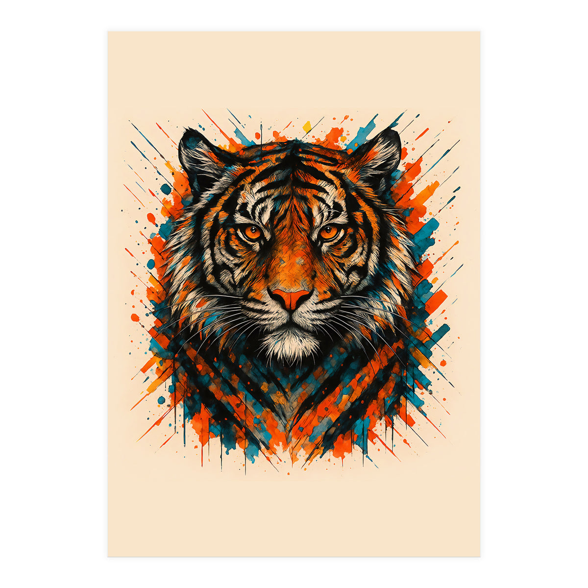 Tiger Animal Watercolor (Print Only)