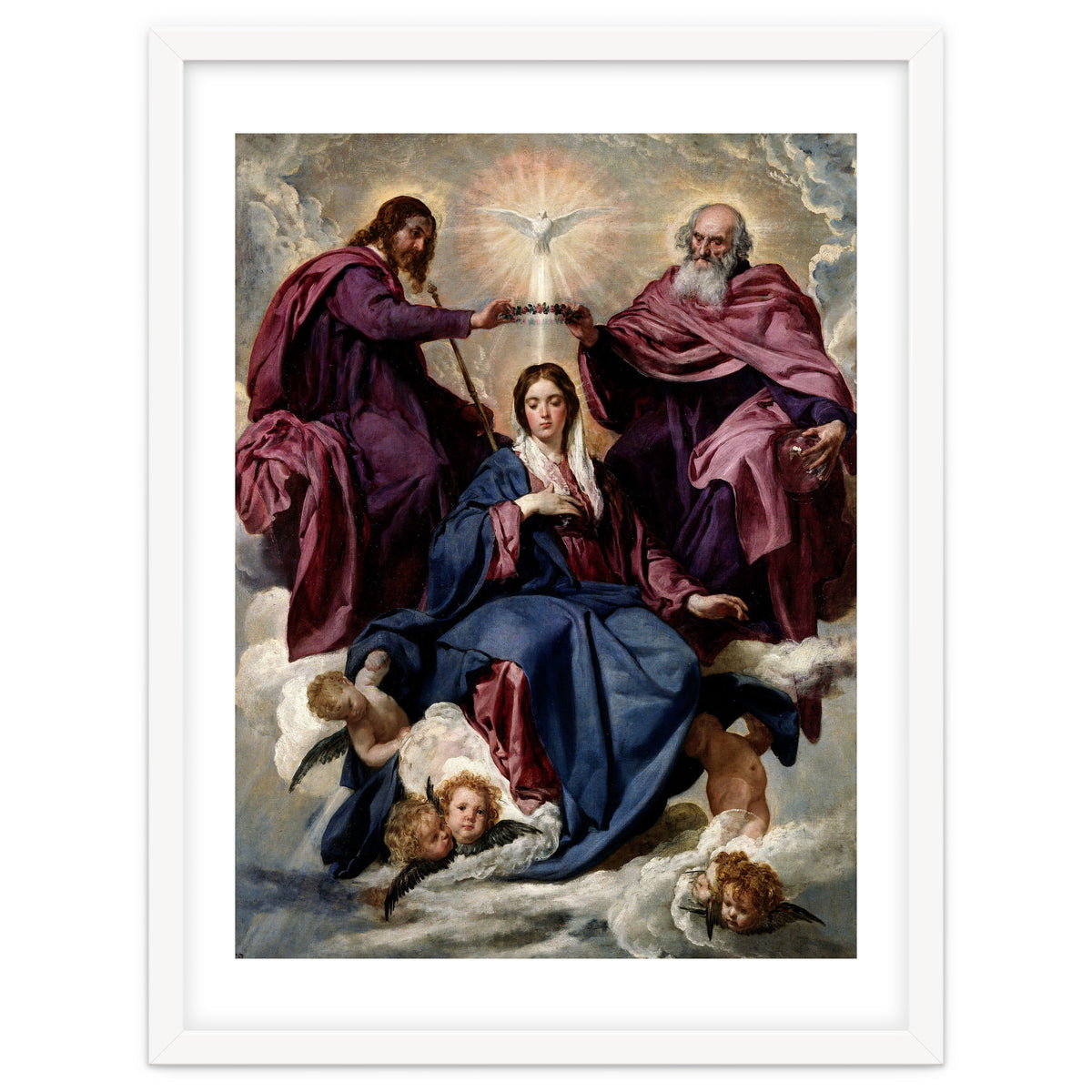 'The Coronation of the Virgin', ca. 1635, Spanish School, Oil on canvas, 176 cm x 124 cm, P01168.