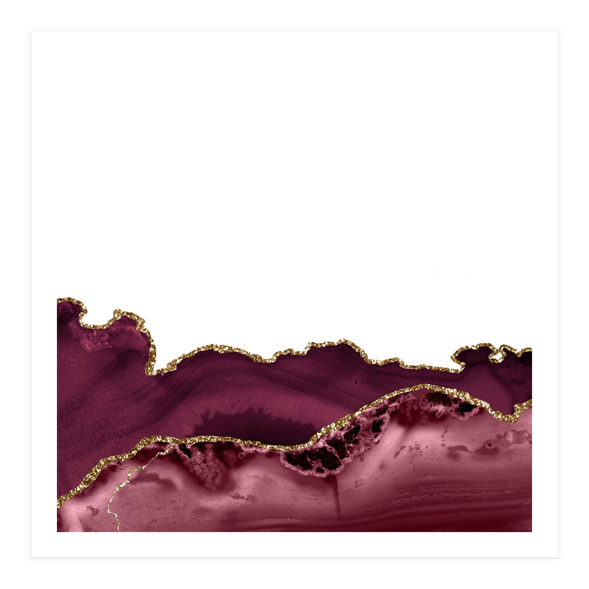 Burgundy & Gold Agate Texture 30  (Print Only)