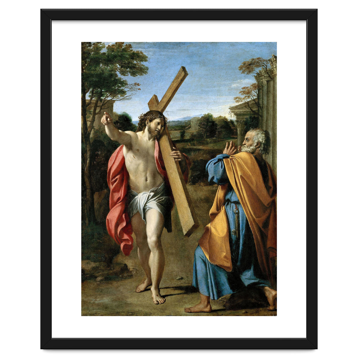Annibale Carracci / 'Domine, quo vadis?', c. 1602, Oil on panel, 77.4 x 56.3cm. AGOSTINO CARRACCI.