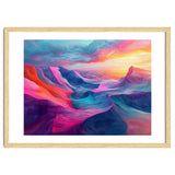 Vibrant Abstract Mountain Landscape at Sunset thumbnail