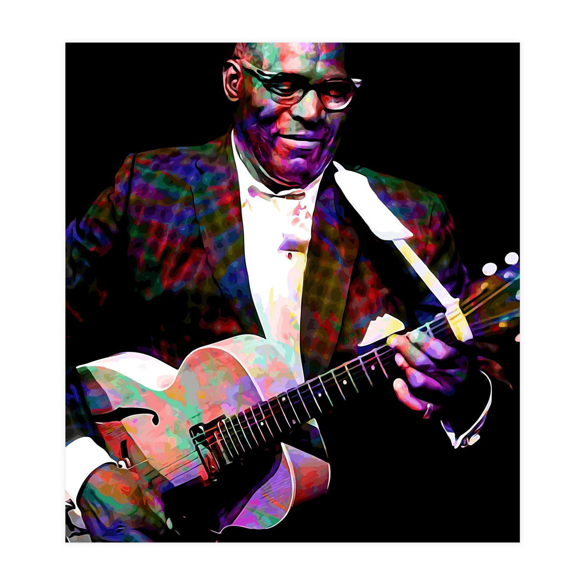 Howlin Wolf American Blues Guitarist Colorful (Print Only)