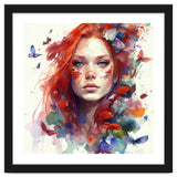 Watercolor Floral Red Hair Woman #9 thumbnail