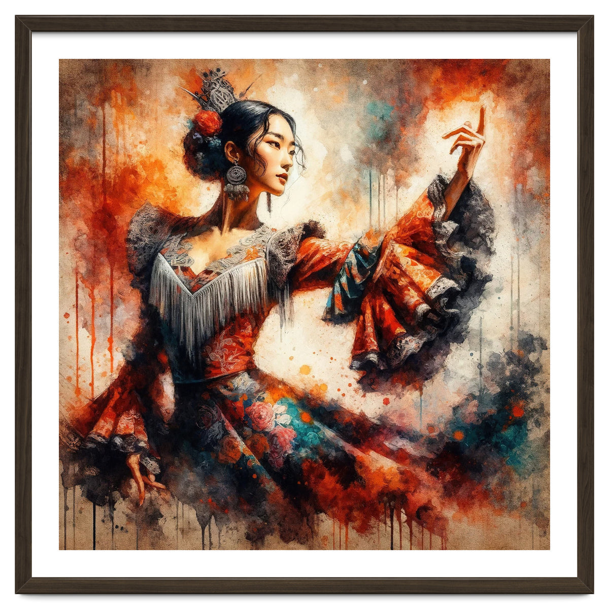 Majestic East Asian Flamenco Dancer