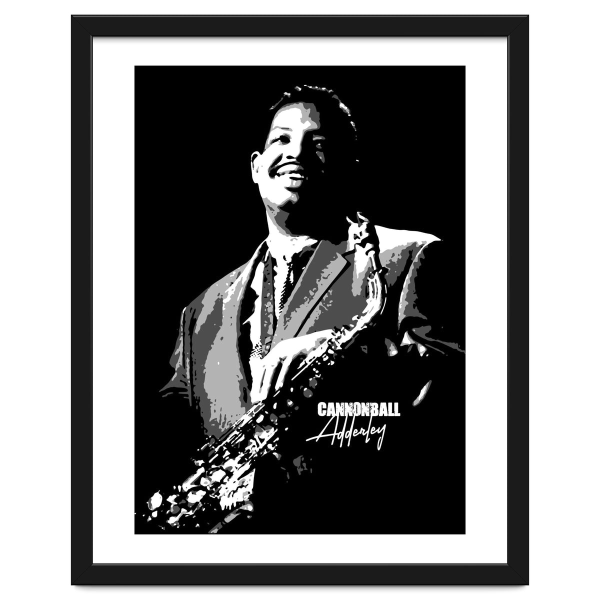 Cannonball Adderley American Jazz Saxophonist in Grayscale