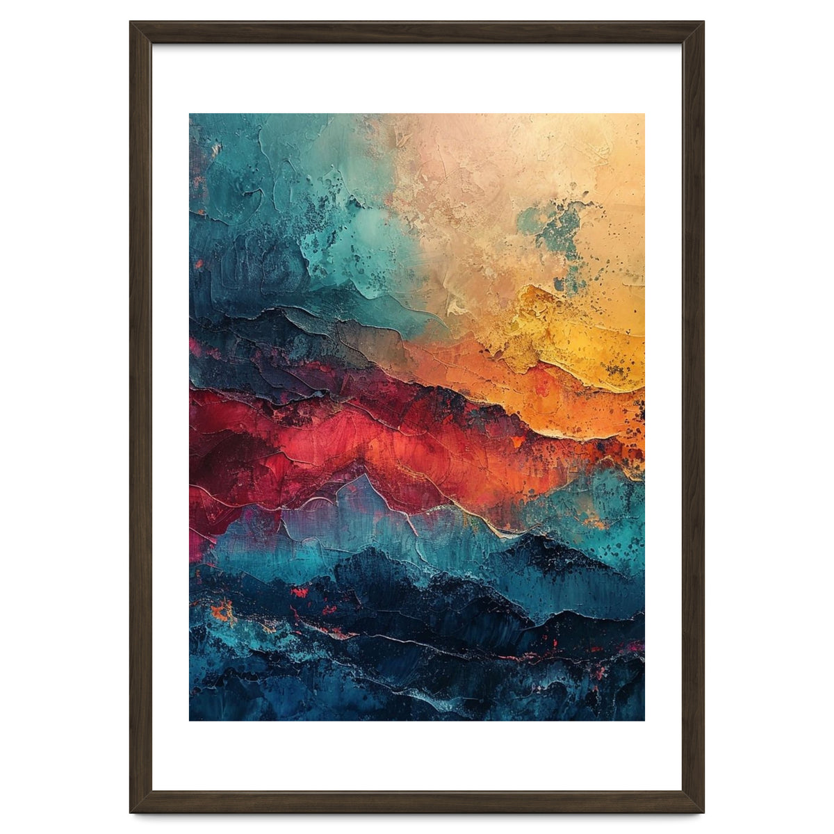 Abstract Textured Mountain Landscape