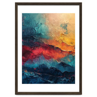 Abstract Textured Mountain Landscape