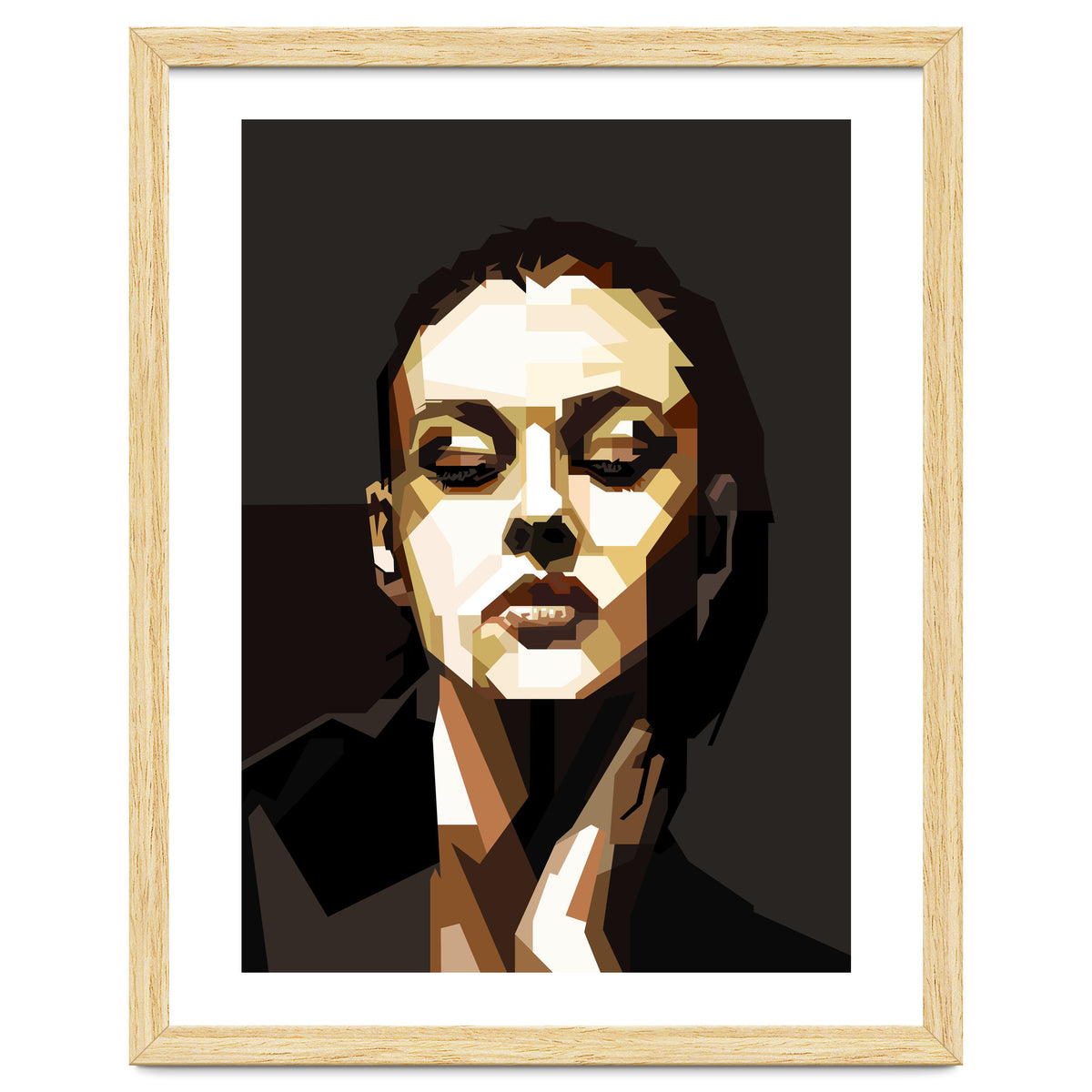 Monica Bellucci Hollywood Actress Retro Style Geometric Illustration