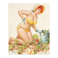 Beautiful Chubby Girl In The Garden (Print Only)