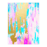 Meraki, Abstract Gold Painting, Colorful Graphic Design, Golden Pink Blue Eclectic Luxe Illustration (Print Only) thumbnail