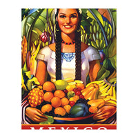 Mexico, Woman With Fruit Basket (Print Only)