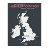 UK & Ireland Map of Alien First Contacts in Movies (Print Only) thumbnail