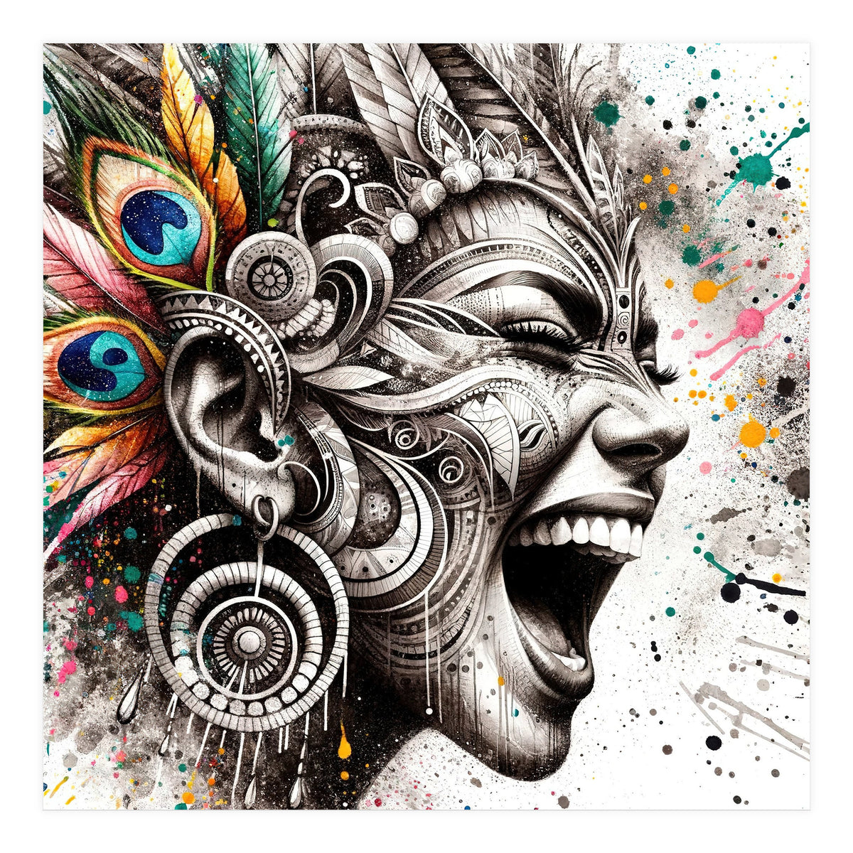 Carnival Scream Portrait (Print Only)