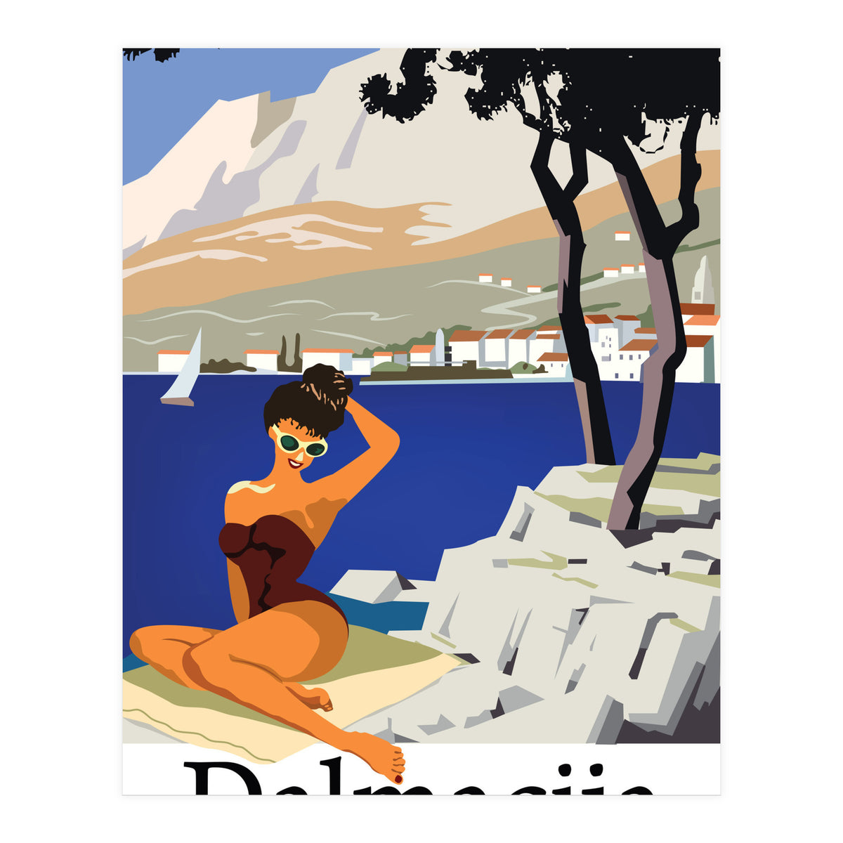 Dalamtia, Sunbathing Woman (Print Only)