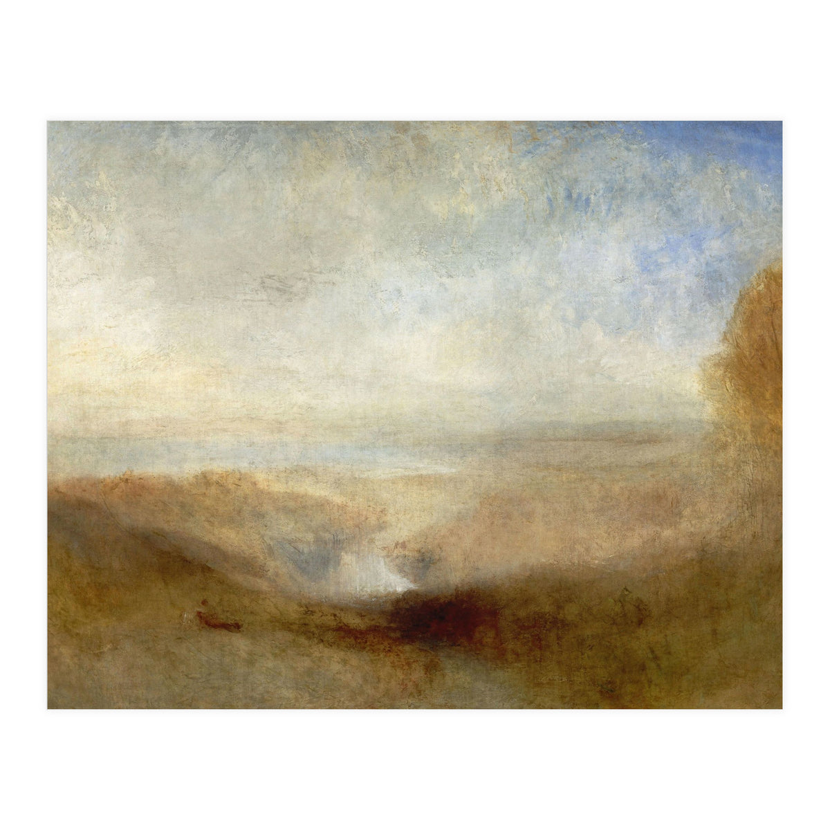 'Landscape with a River and a Bay in the Background', 1835, Oil on canvas, 123 x 93 cm. (Print Only)