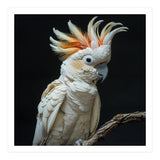 White Cockatoo Parrot Bird Perched On Branch (Print Only) thumbnail