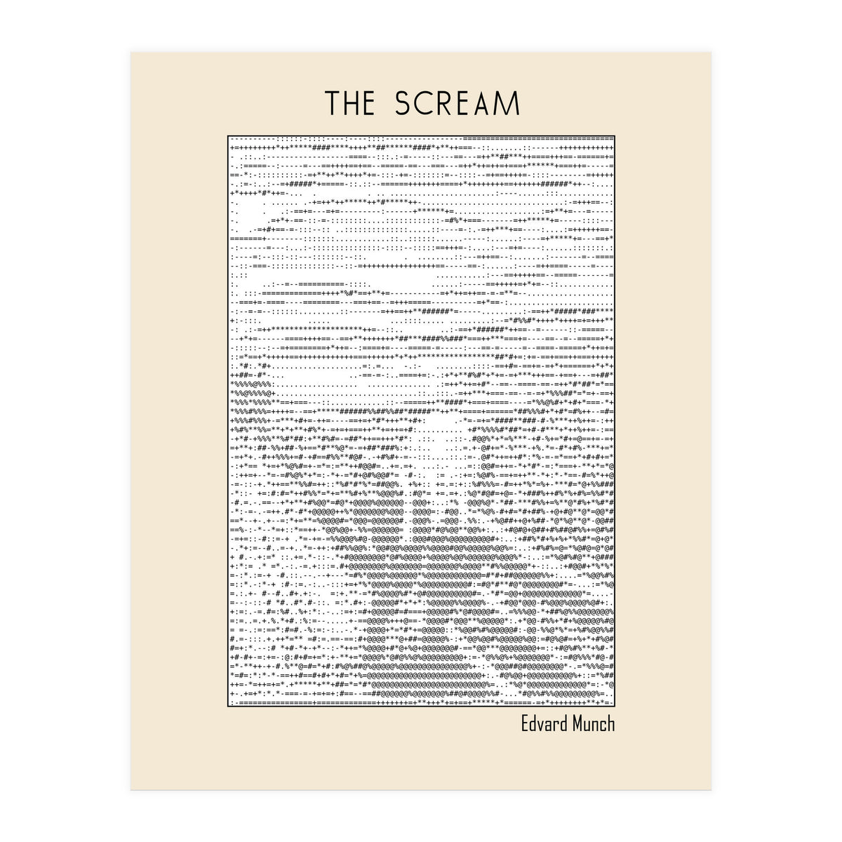 The Scream – Edvard Munch (ascii art)  (Print Only)