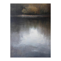 Atmospheric Golden Autumn Forest Reflection Oil Painting (Print Only)