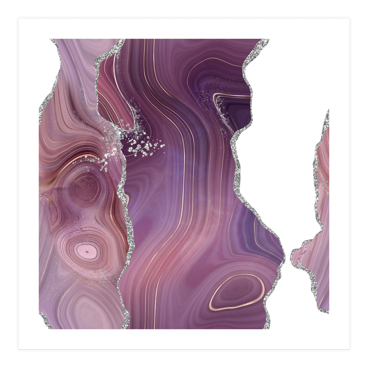 Mauve & Silver Agate Texture 05 (Print Only)