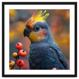 Cockatoo Parrot With Orange Crest And Berries thumbnail