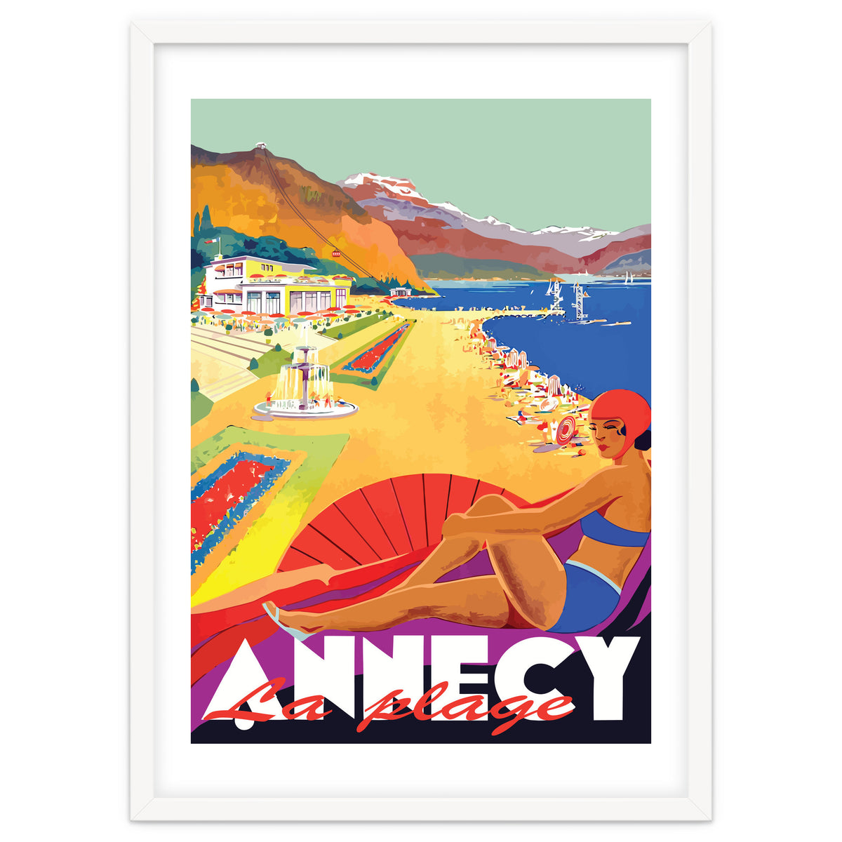 Beach at Annecy Lake, France