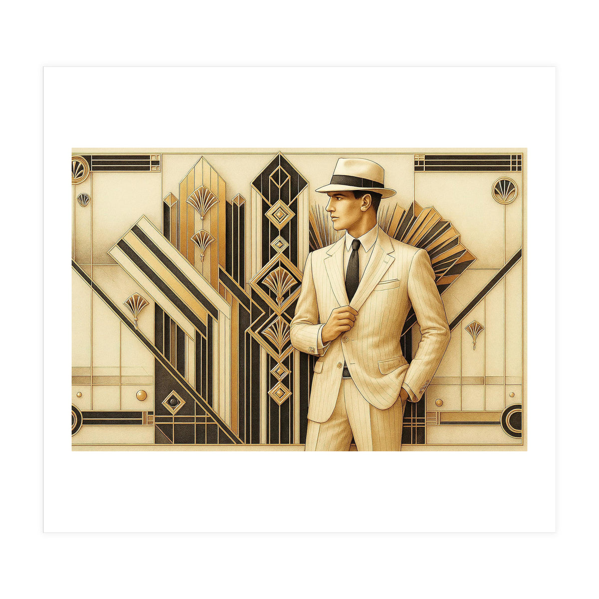 Gatsby Gentleman Art Deco Scene (Print Only)