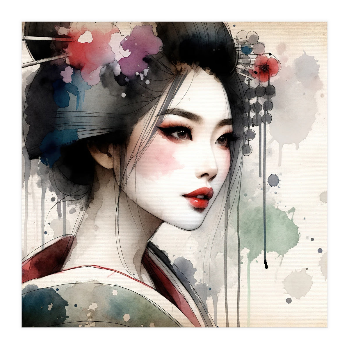 Soft Bloom Modern Geisha (Print Only)